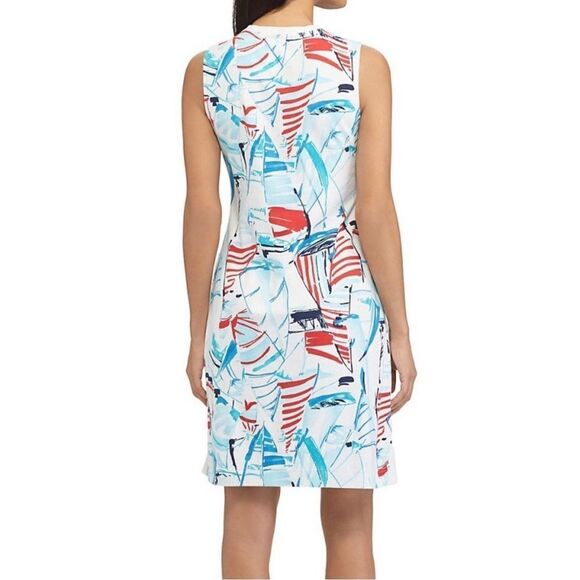 Chaps Red and Blue Nautical Dress Sz S - Picture 4 of 6